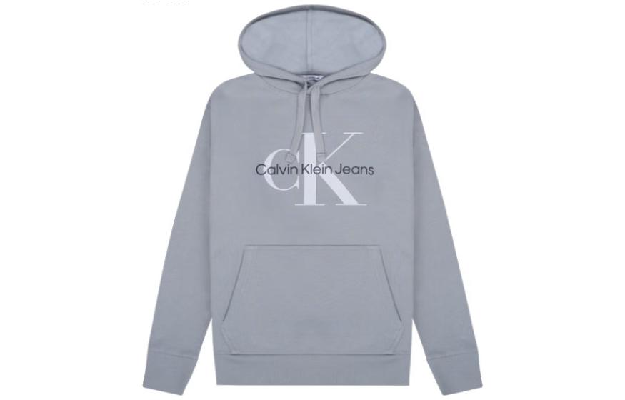 Calvin Klein Logo Print Casual Hoodie Grey 40GC201-020