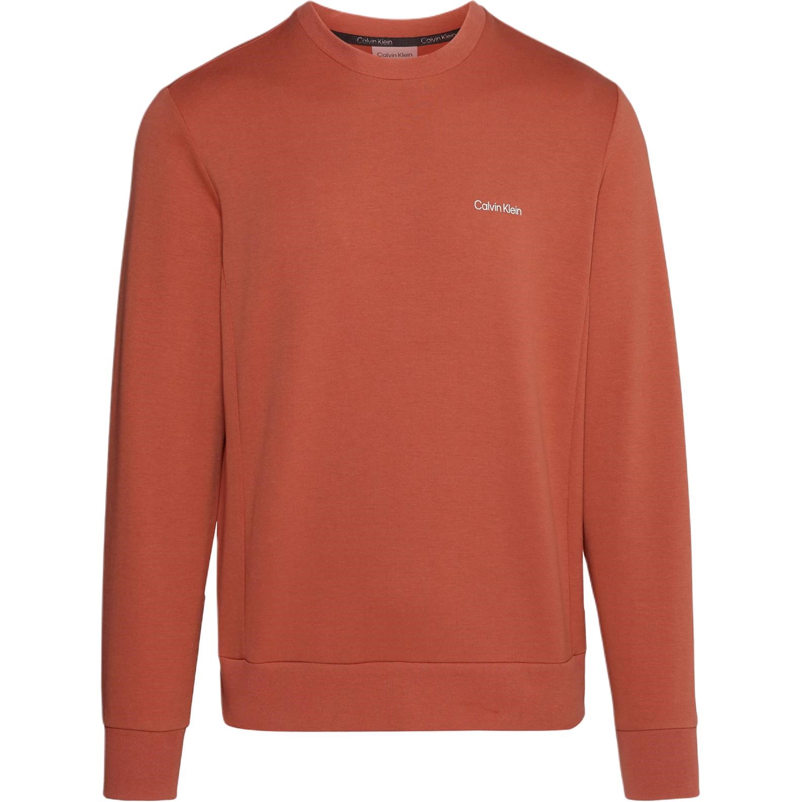 Calvin Klein Logo Print Cotton Crewneck Sweatshirt Copper Sun Men European Edition K10K109926-S0B