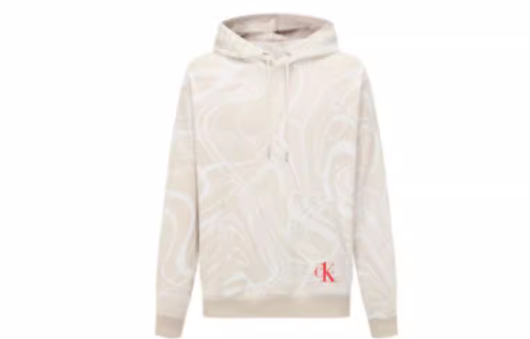 Calvin Klein Logo Print Cotton Sweatshirt Men’s Beige J400159