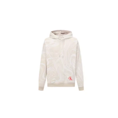 Calvin Klein Logo Print Cotton Sweatshirt Men’s Beige J400159