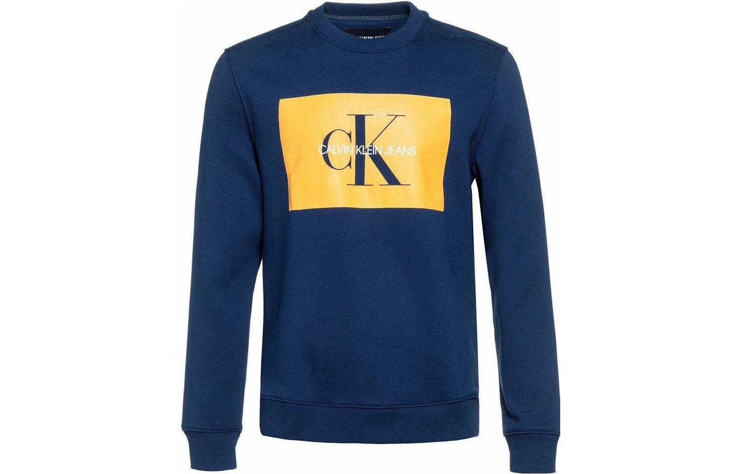 Calvin Klein Logo Print Crewneck Pullover Sweatshirt Navy Blue () 41J7207-499