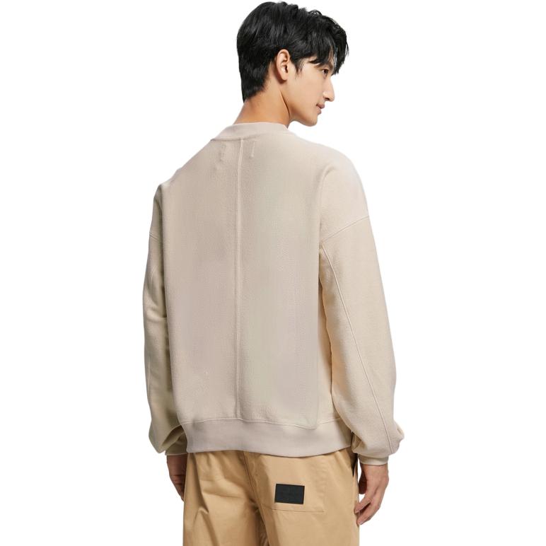 Shop 卡文克莱 洛哥印花圆领卫衣 米色 男款 J321893-ACF