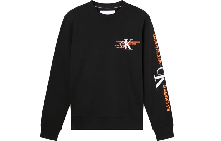 Calvin Klein Logo Print Crewneck Sweatshirt Men’s Black J30J318307BEH