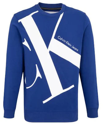 Calvin Klein 標誌印花圓領衛衣 藍色 男女款 J318474-CJS Buy Calvin Klein 標誌印花圓領衛衣 藍色 男女款 J318474-CJS