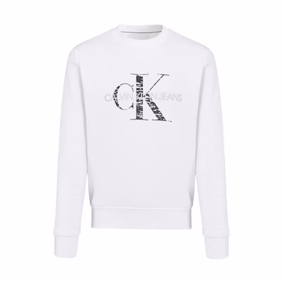 Calvin Klein Logo Print Crewneck Sweatshirt White J30J319365-YAF