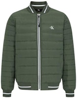 Calvin Klein Logo Print Down Jacket Army Green Bomber Style. J322997 Calvin Klein Logo Print Down Jacket Army Green Bomber Style. J322997