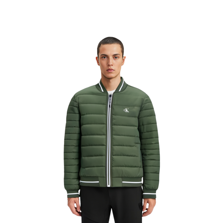Purchase Chaqueta Bomber Verde Militar Calvin Klein con Logo Impreso. J322997