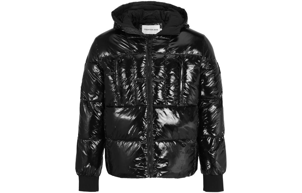 Calvin Klein Logo Print Hooded Jacket Black J30J317148-BEH