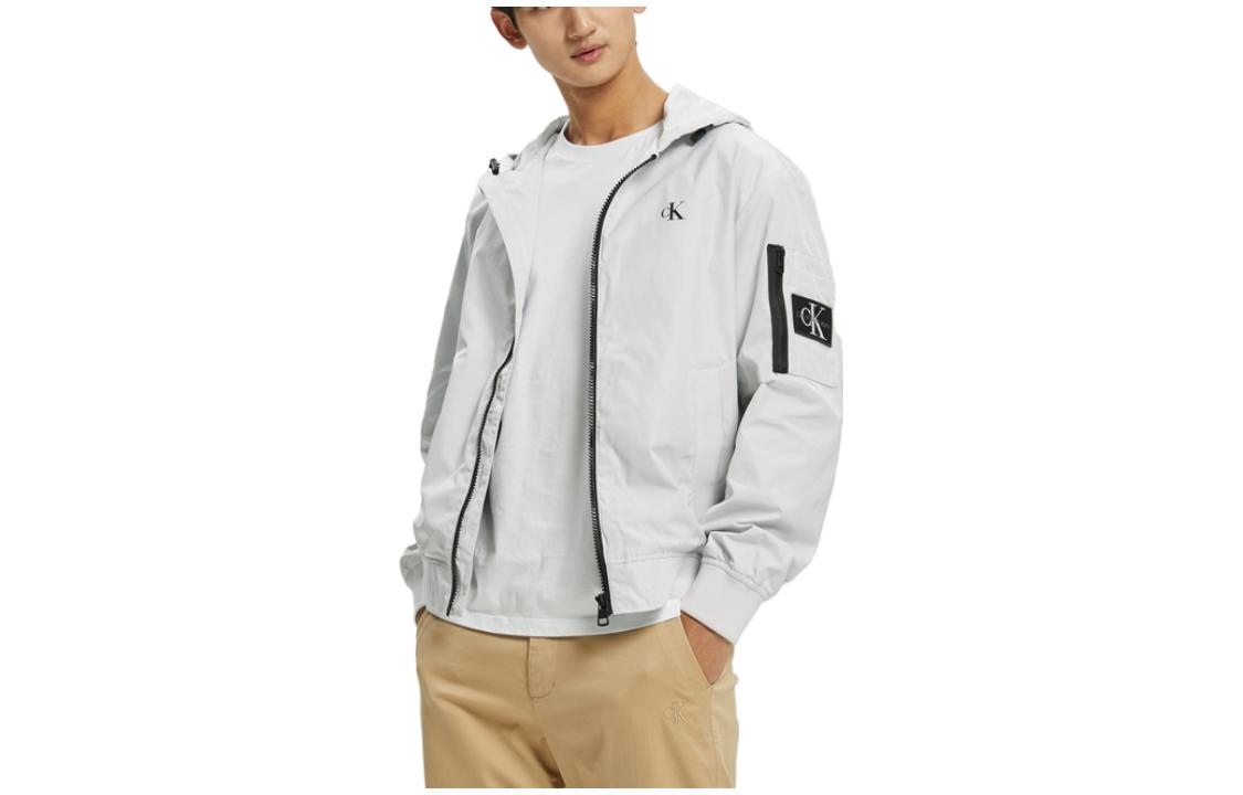 Calvin Klein Logo Print Hoodie Casual Long-Sleeve Jacket - J322581