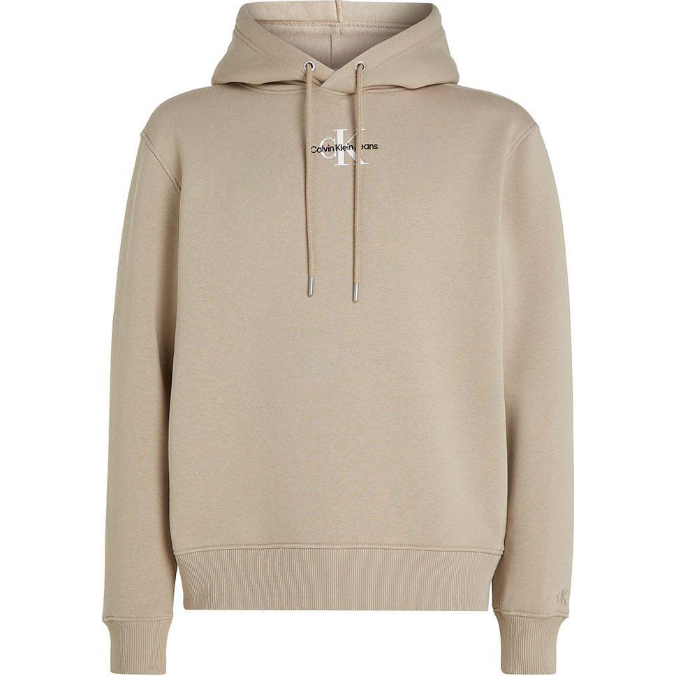 Calvin Klein Logo Print Hoodie Sweatshirt Gray Khaki J30J323749-PED