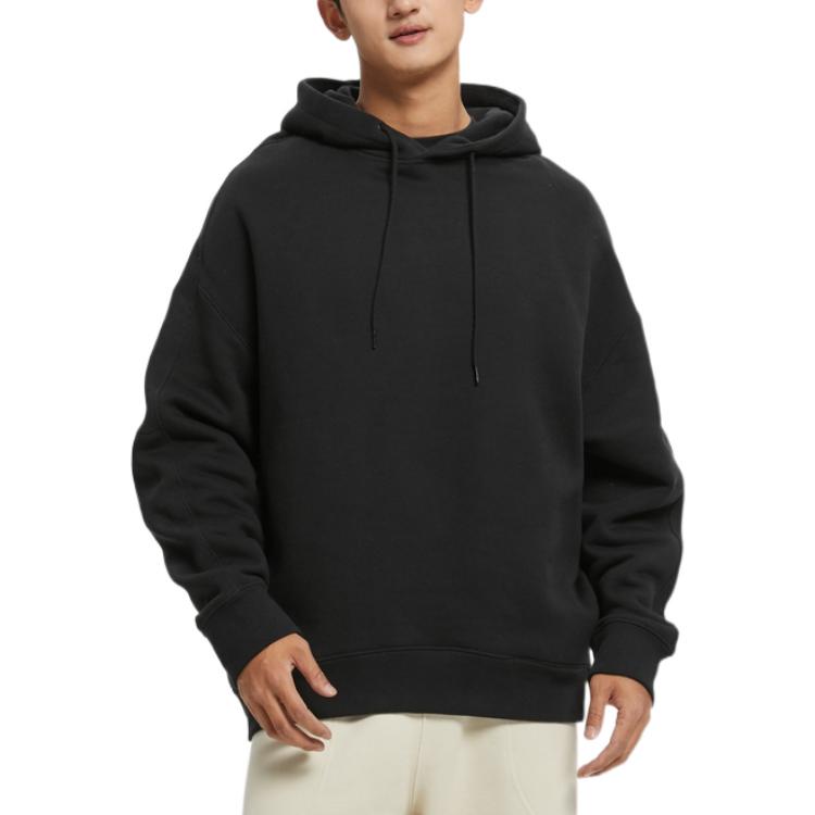 Shop Calvin Klein 标志印花连帽衫 男女同款 黑色 40755ST-BAE