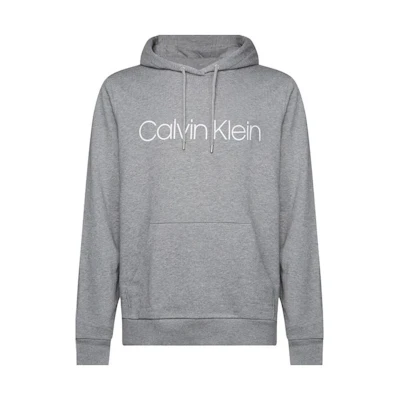 Calvin Klein Logo Print Kangaroo Pocket Hoodie Grey () K10K104060-092