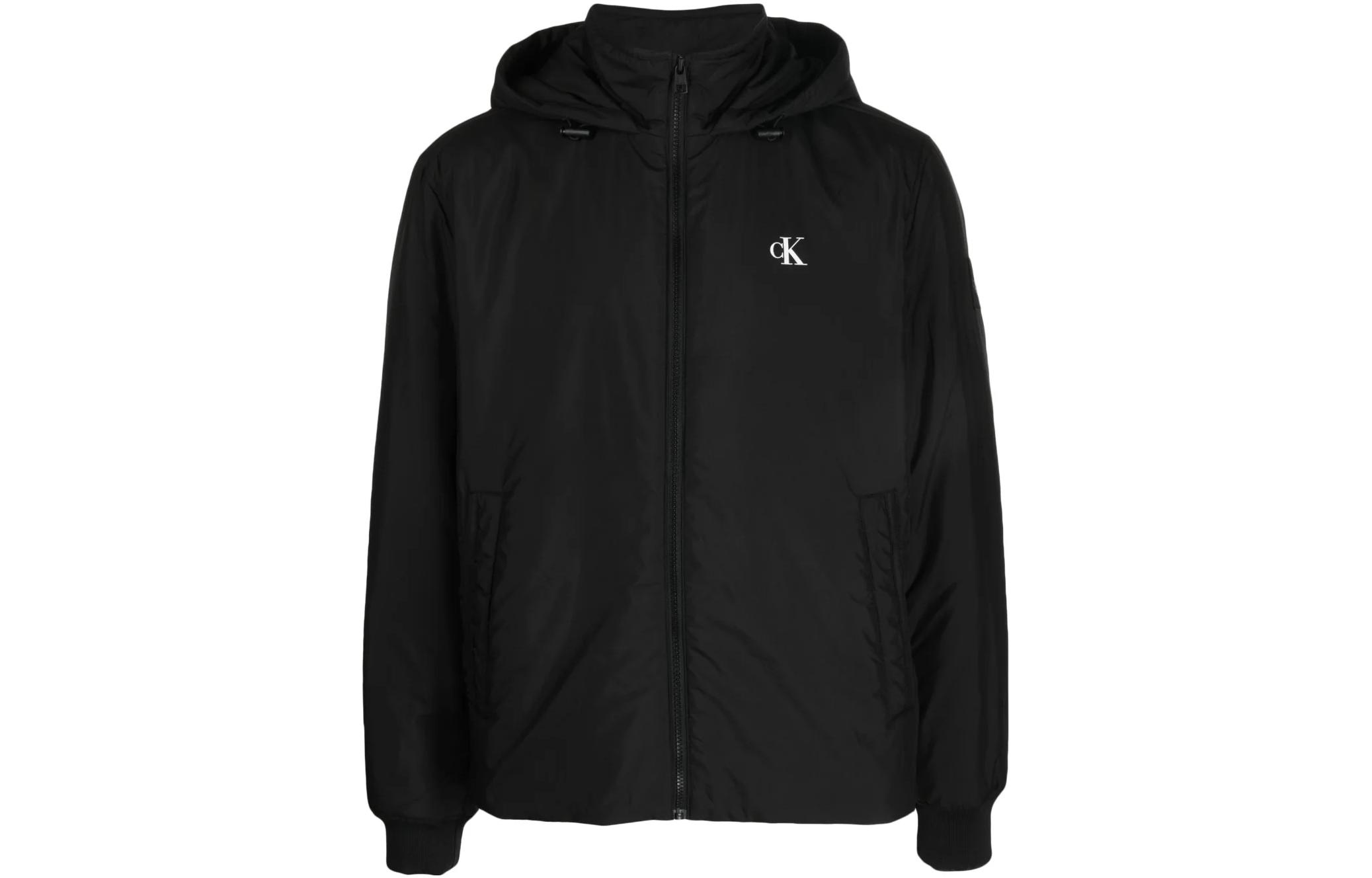 Calvin Klein Logo Print Padded Hoodie Jacket J30J322-493