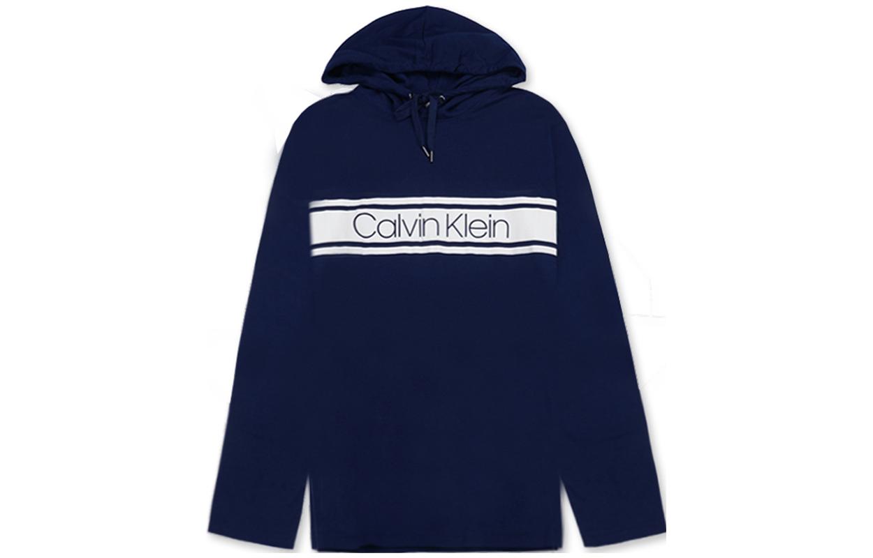 Calvin Klein Logo Print Pullover Hoodie Blue () NP2273O-410