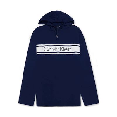 Calvin Klein Logo Print Pullover Hoodie Blue () NP2273O-410
