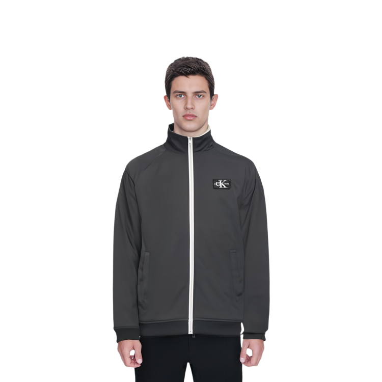 Calvin Klein Logo Print Sherpa Fleece Jacket Unisex in Black/White. J319278 圖 4