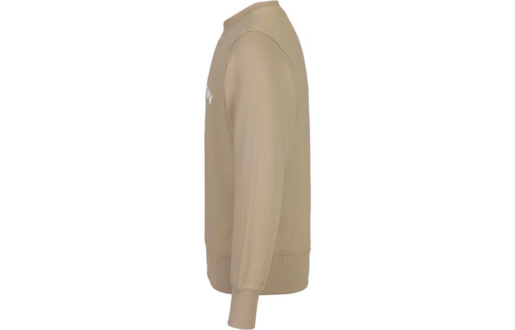 Shop Calvin Klein 标志印花卫衣 卡其色 J30J324210-PF2