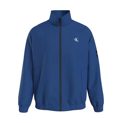 Calvin Klein Logo Print Zip-Up Stand Collar Jacket - Blue J30J322942-C3B