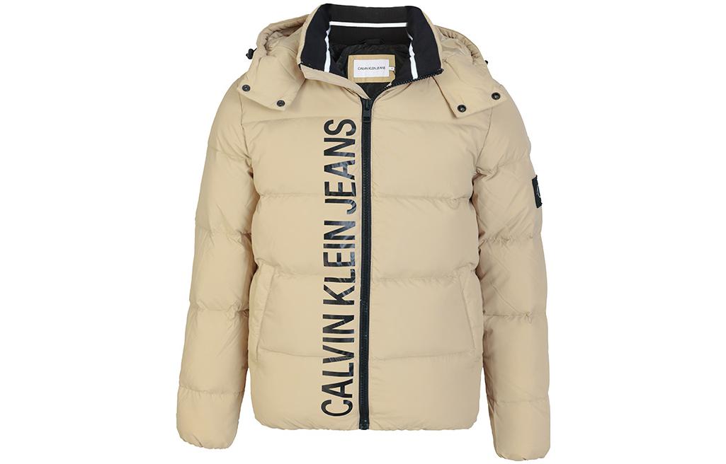 Calvin Klein Logo Print Zip Hoodie Jacket Khaki Men J30J319057-PCK