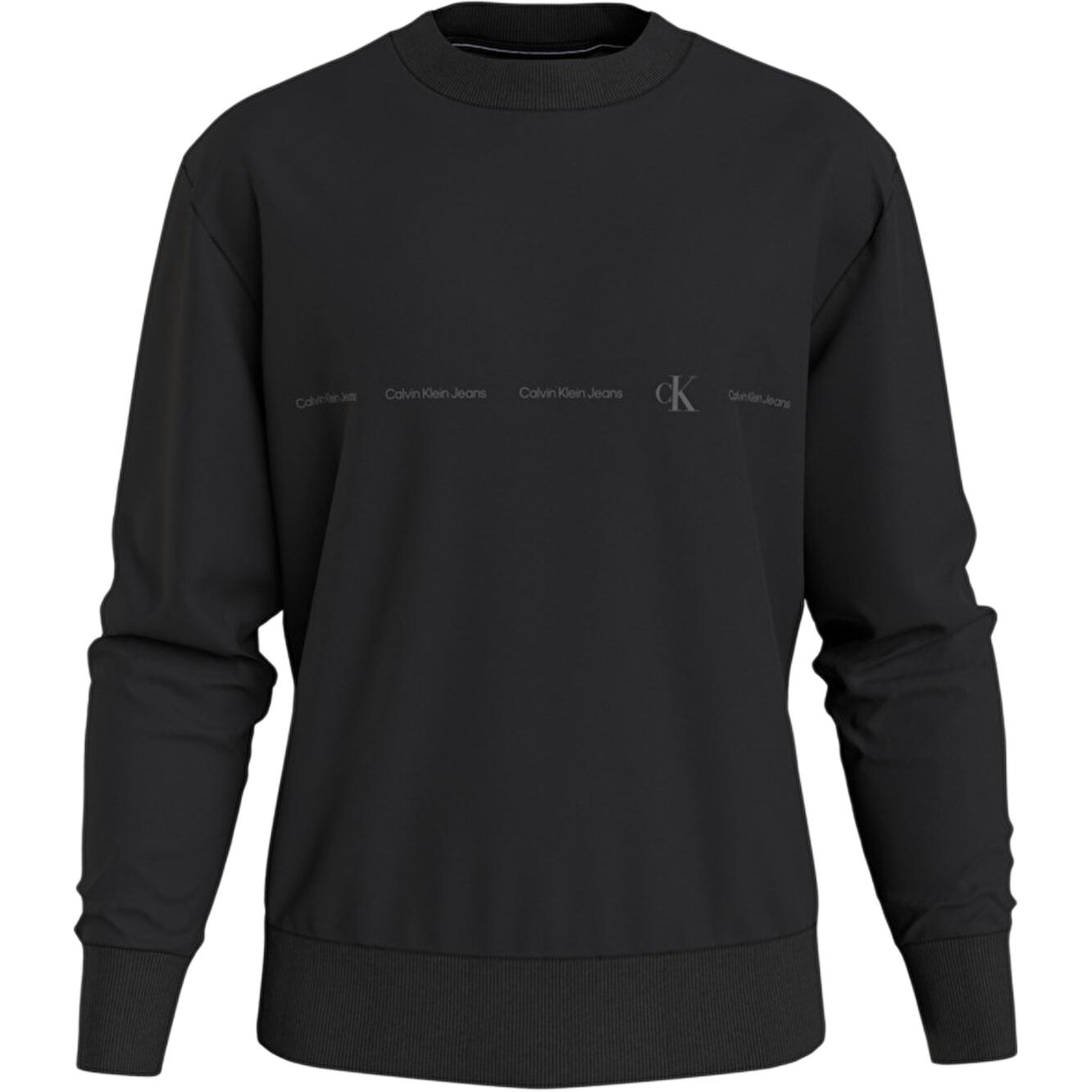 Calvin Klein Logo Repeat Crewneck Sweatshirt Black J30J324624-BEH