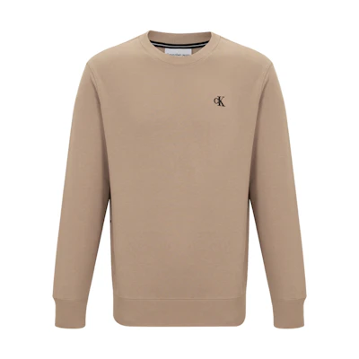 Calvin Klein Logo Split Print Cotton Crewneck Sweatshirt Brown () J323239