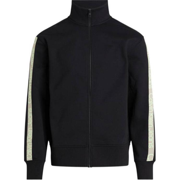 Calvin Klein Logo Zip-Up Jacket Black Long Sleeve High Neck J30J324120-BEH