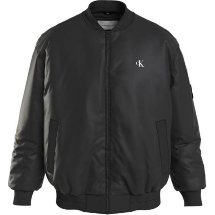 Calvin Klein Logo Zip Baseball Jacket Black Long Sleeve J30J324657-BEH