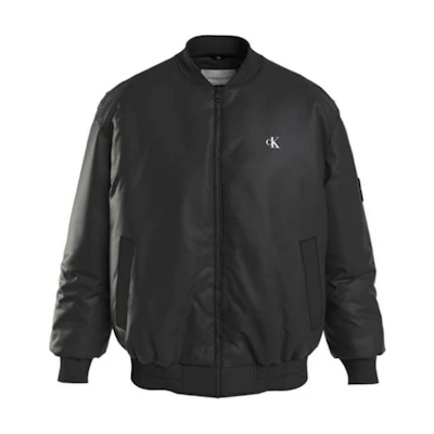 Calvin Klein Logo Zip Baseball Jacket Black Long Sleeve J30J324657-BEH