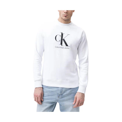 Calvin Klein Loose Fit Crewneck Long Sleeve Sweatshirt White () J30J319944-YAF
