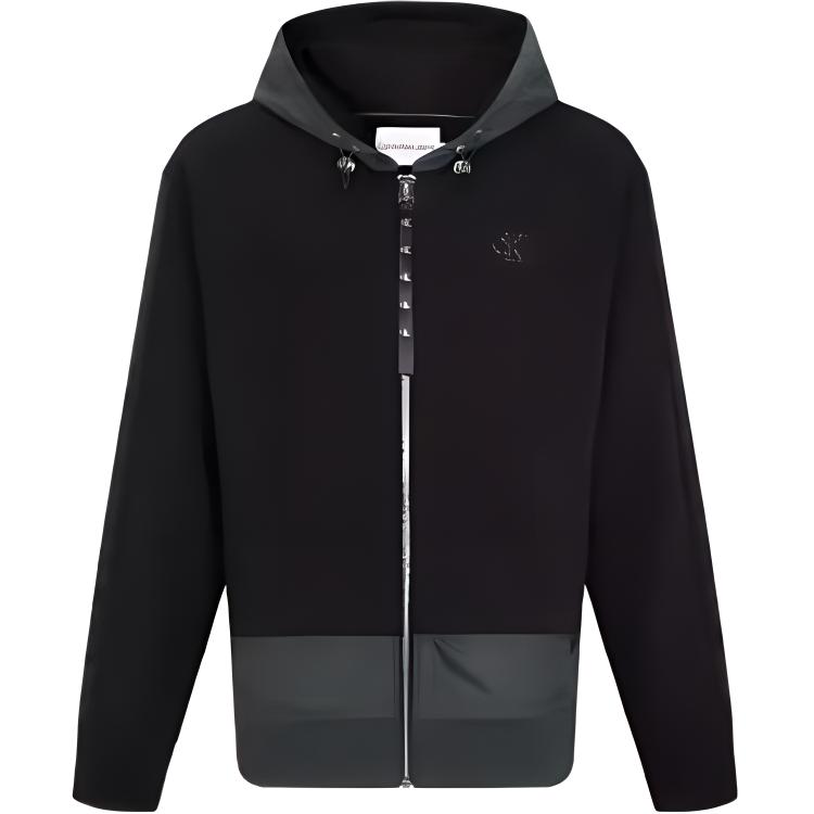 Calvin Klein Loose Fit Hoodie Jacket BEH Black - Stylish Embossed Letter Design J322152