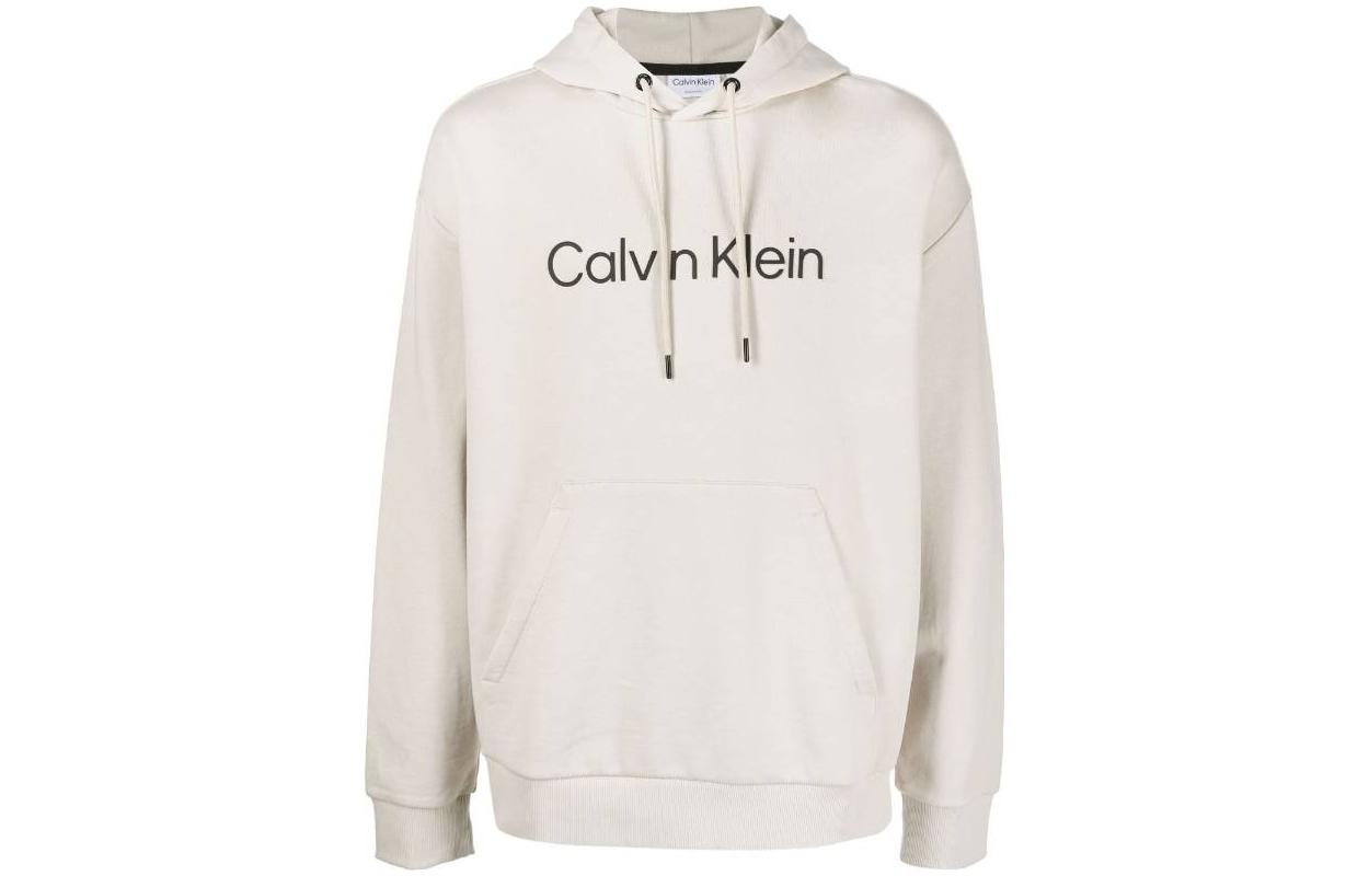Calvin Klein Loose Fit Hoodie with Letter Print in Khaki K10K111345ACE