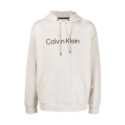 Calvin Klein Loose Fit Hoodie with Letter Print in Khaki K10K111345ACE