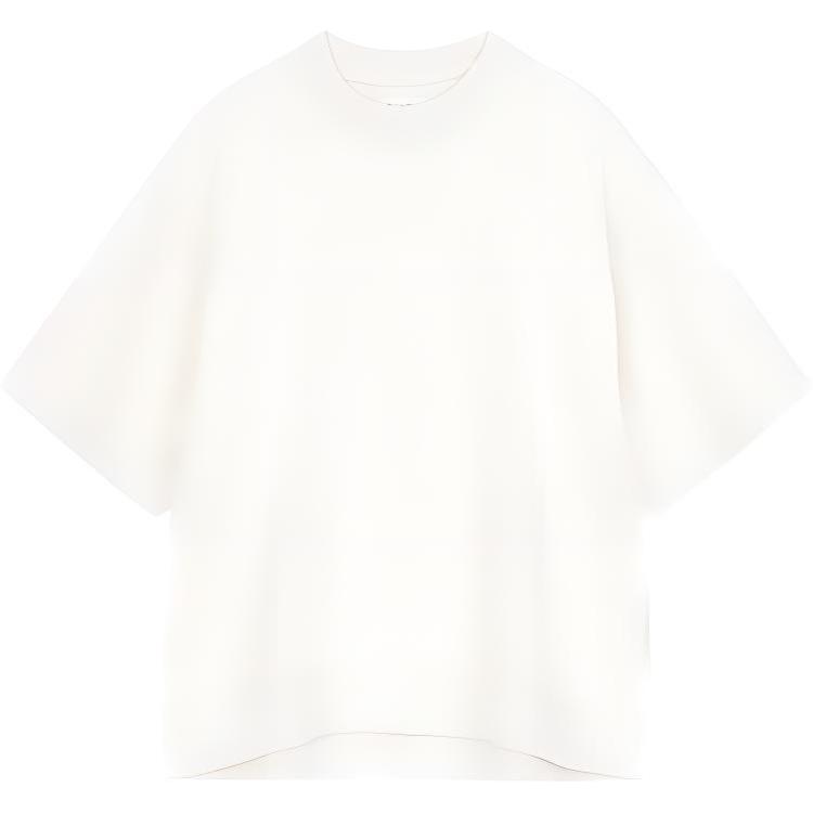 Calvin Klein Loose Fit Ivory Short-Sleeve Crewneck Sweatshirt 40608ST-100