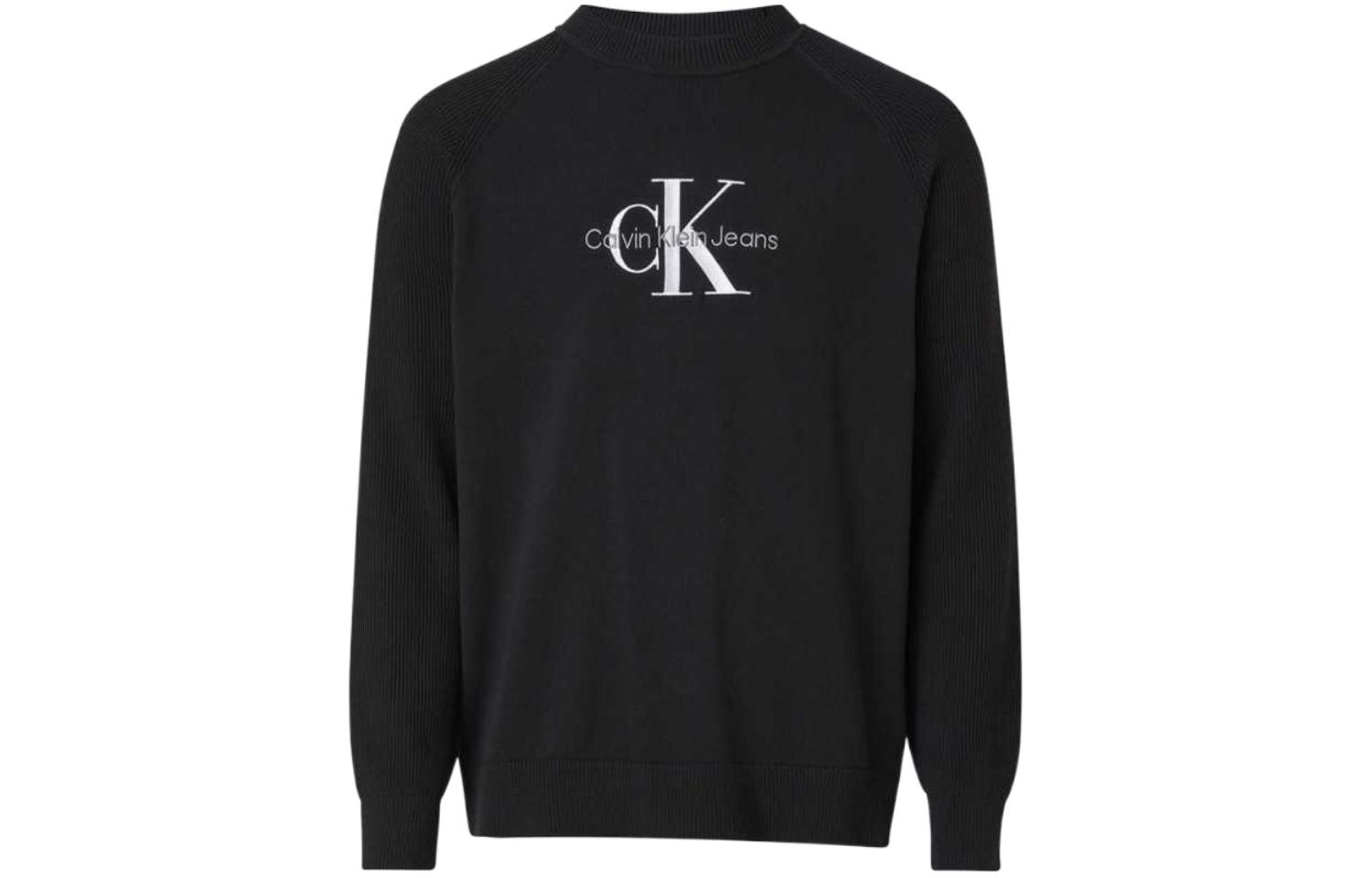 Calvin Klein Loose Fit Logo Crewneck Sweatshirt Black J30J323408-BEH