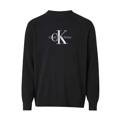 Calvin Klein Loose Fit Logo Crewneck Sweatshirt Black J30J323408-BEH