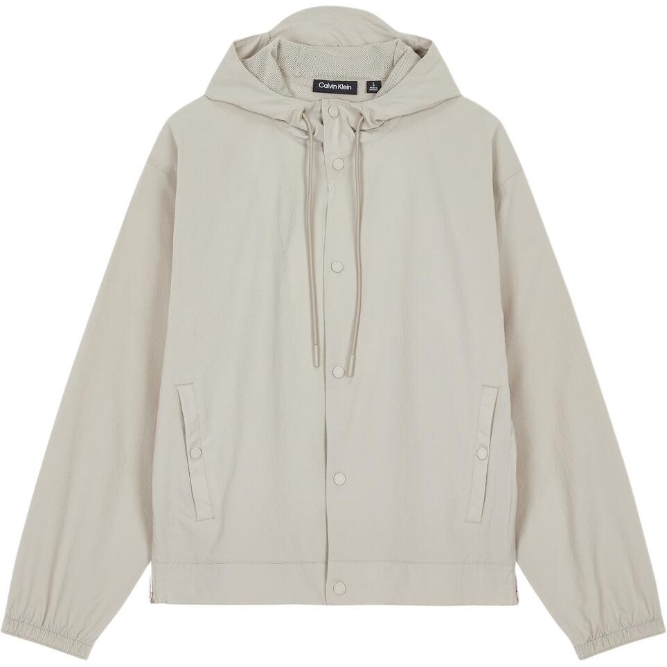 Calvin Klein Loose Fit Seersucker Windbreaker Jacket Pink Beige 4MS4O521-020