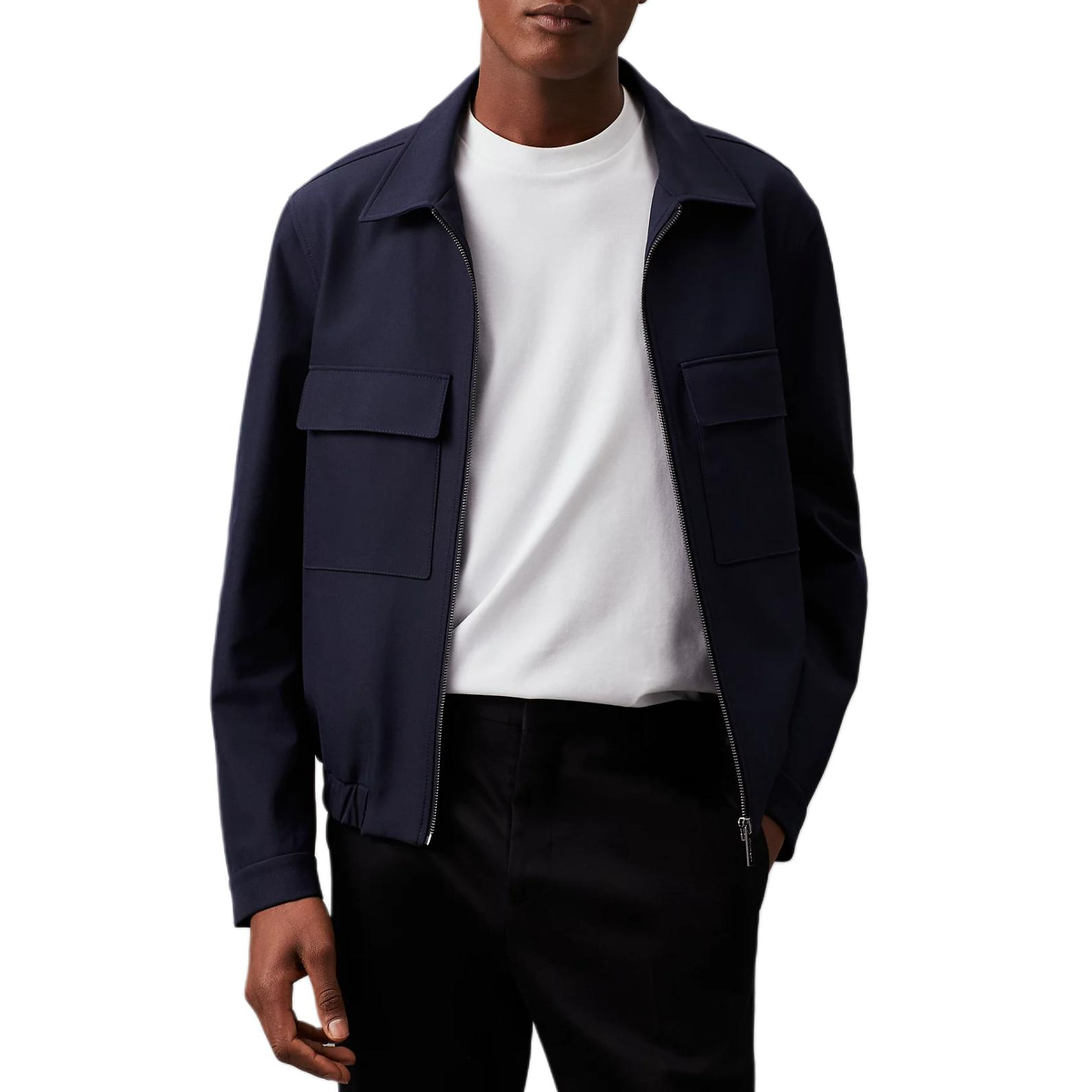 Calvin Klein Loose Fit Zip-Up Jacket with Side Pockets Black ( EU Version) K10K112646-CHW