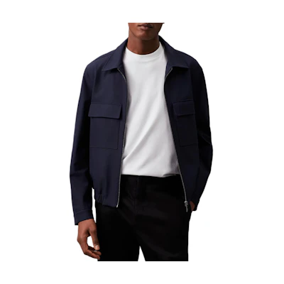 Calvin Klein Loose Fit Zip-Up Jacket with Side Pockets Black ( EU Version) K10K112646-CHW