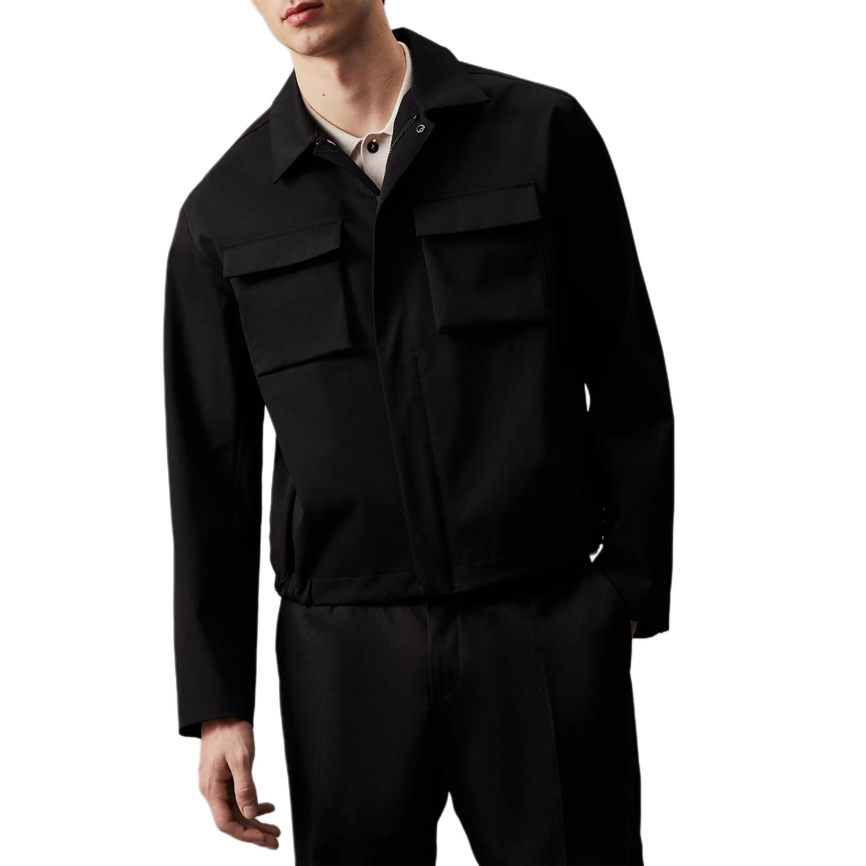 Calvin Klein Loose Fit Zip-Up Long Sleeve Jacket Black ( EU Version) K10K113012-BEH