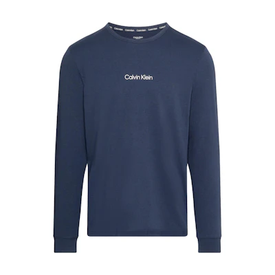 Calvin Klein Lounge Long-Sleeve T-Shirt - Navy Modern Letter Print NM2171E-CCU