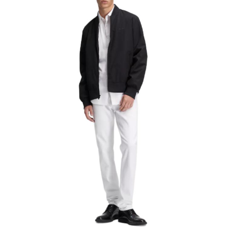 Lookbook 卡尔文克莱因哑光黑色全拉链飞行员夹克 40FP512-001