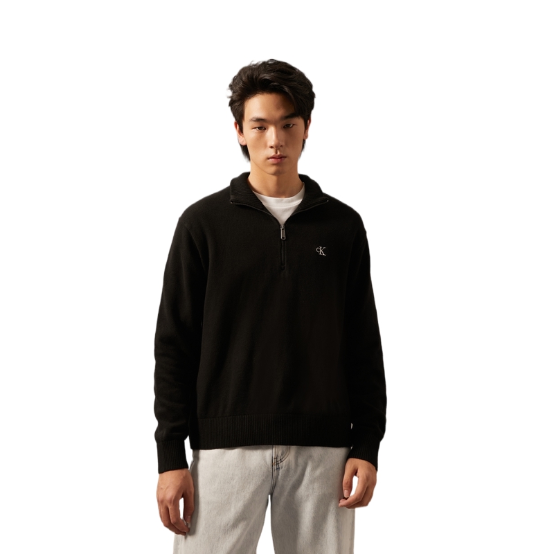 Shop CALVIN KLEIN Men’s Casual Embroidered Half-Zip Knit Pullover Sweater. J326793