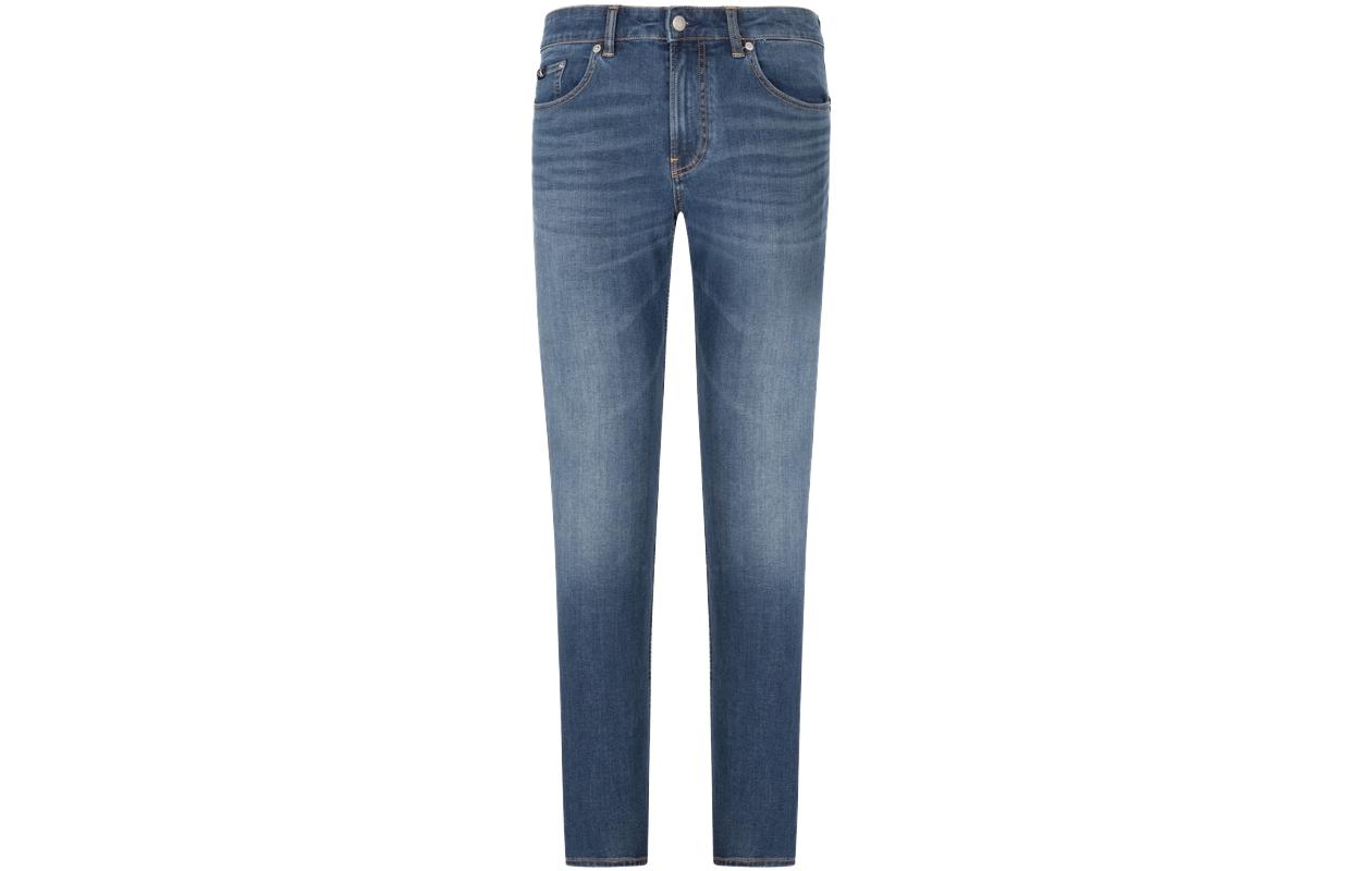 CALVIN KLEIN Mens Relaxed Fit Washed Logo Denim Jeans Dark Blue J322284-1A4