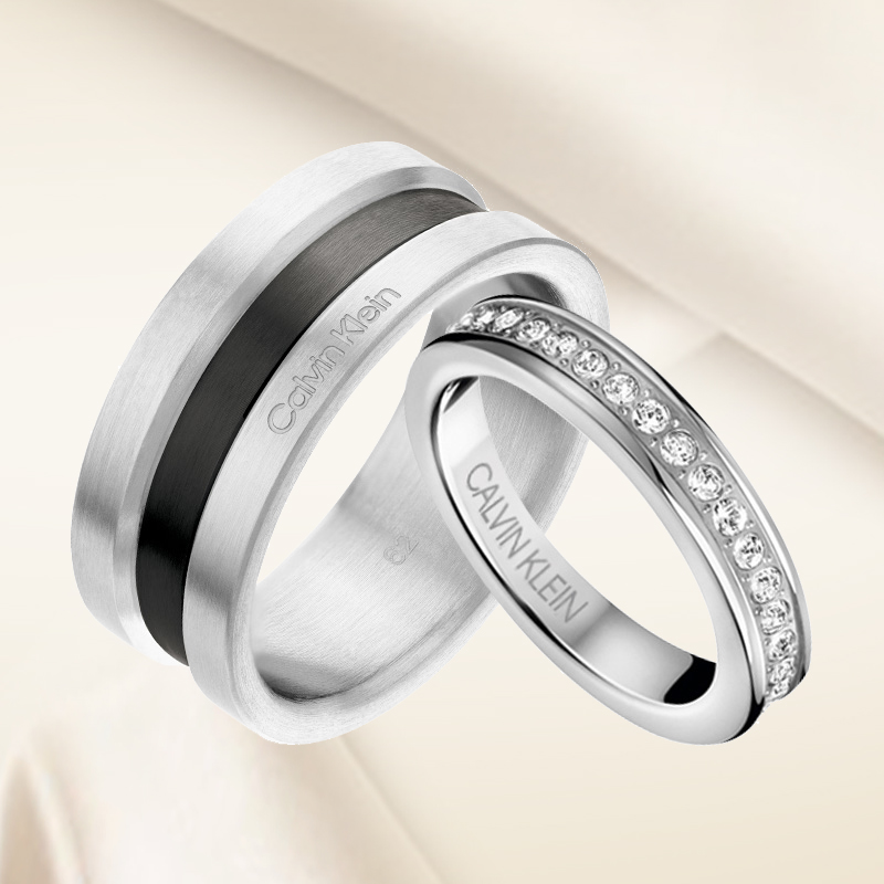 Details for CALVIN KLEIN Midnight Star Crystal Ring Unisex Couple Design. 35000061CPKJ