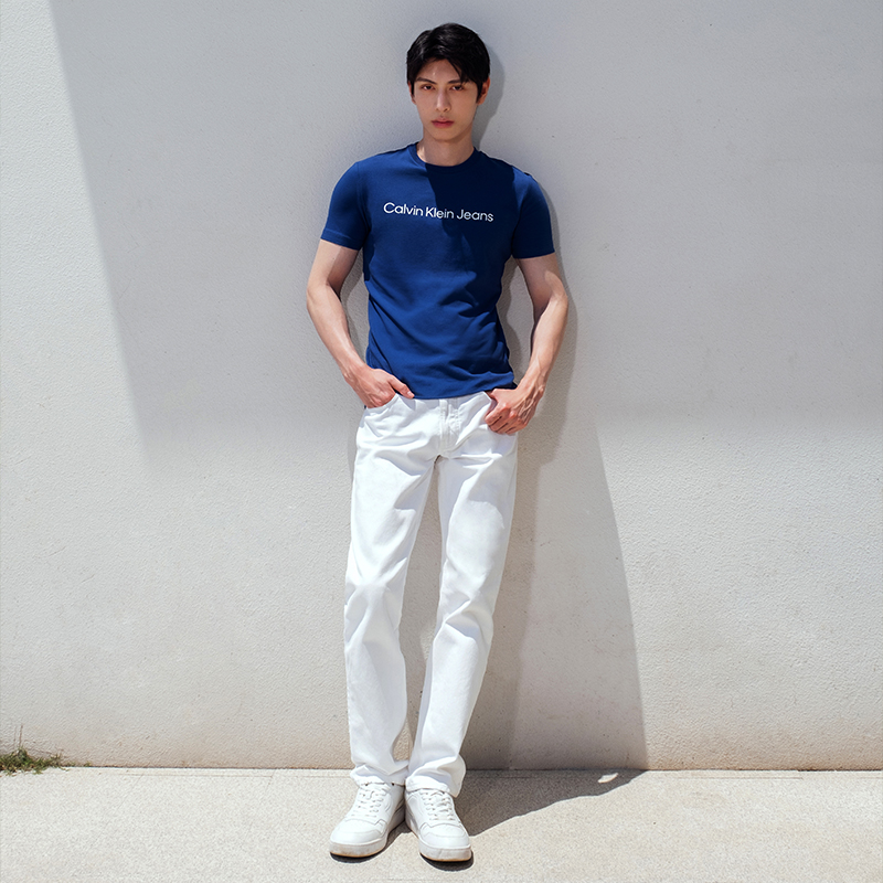 Calvin Klein Minimalist  Straight Cotton Denim Jeans White J325404 圖 9