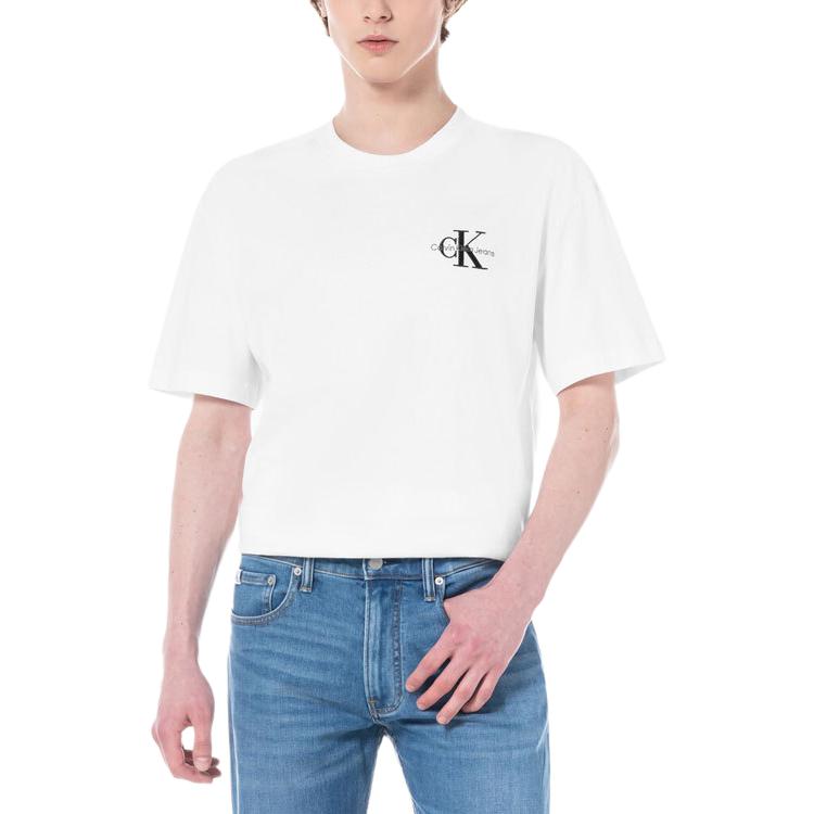 Purchase Camiseta Unisex Calvin Klein Minimalista Manga Corta Blanca Casual. J325510-YAF