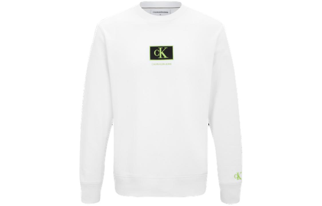 Calvin Klein Minimalist Classic Logo Sweatshirt Unisex YAF - White J400136-YAF