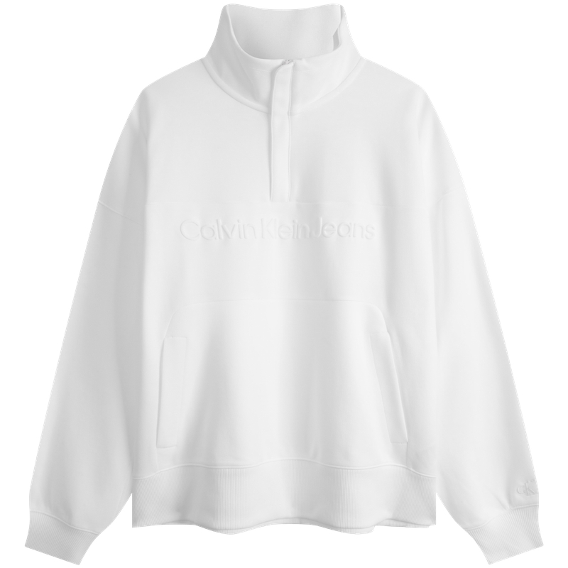 Calvin Klein Minimalist Embossed Logo Knit Half-Zip Sweatshirt J324149