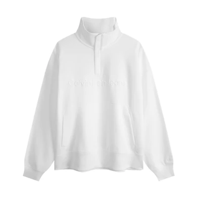 Calvin Klein Minimalist Embossed Logo Knit Half-Zip Sweatshirt J324149