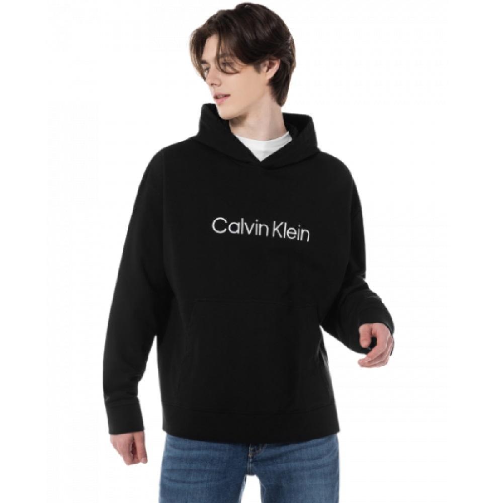 Purchase Calvin Klein 简约刺绣Logo纯棉连帽衫黑色休闲装 40HM231-BAE